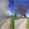 Kelyje link Klaipėdos ritosi dūmų kamuoliai: ugnies fakelu virto „Citroen“
